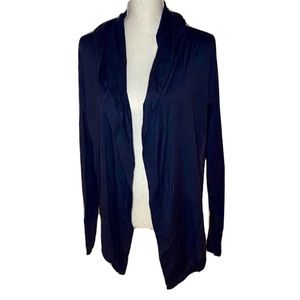 Athleta Navy Hooded Athleisure Cardigan Sweater
